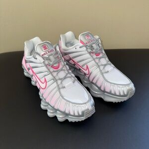 Nike Shox White and Pink Athletic Shoes